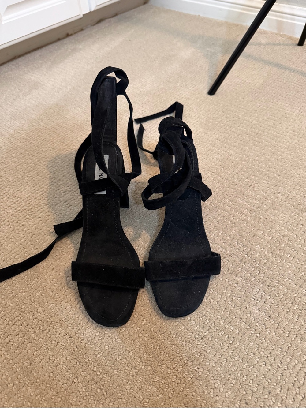 Steve Madden Black Suede Lace-Up Women's Sandals